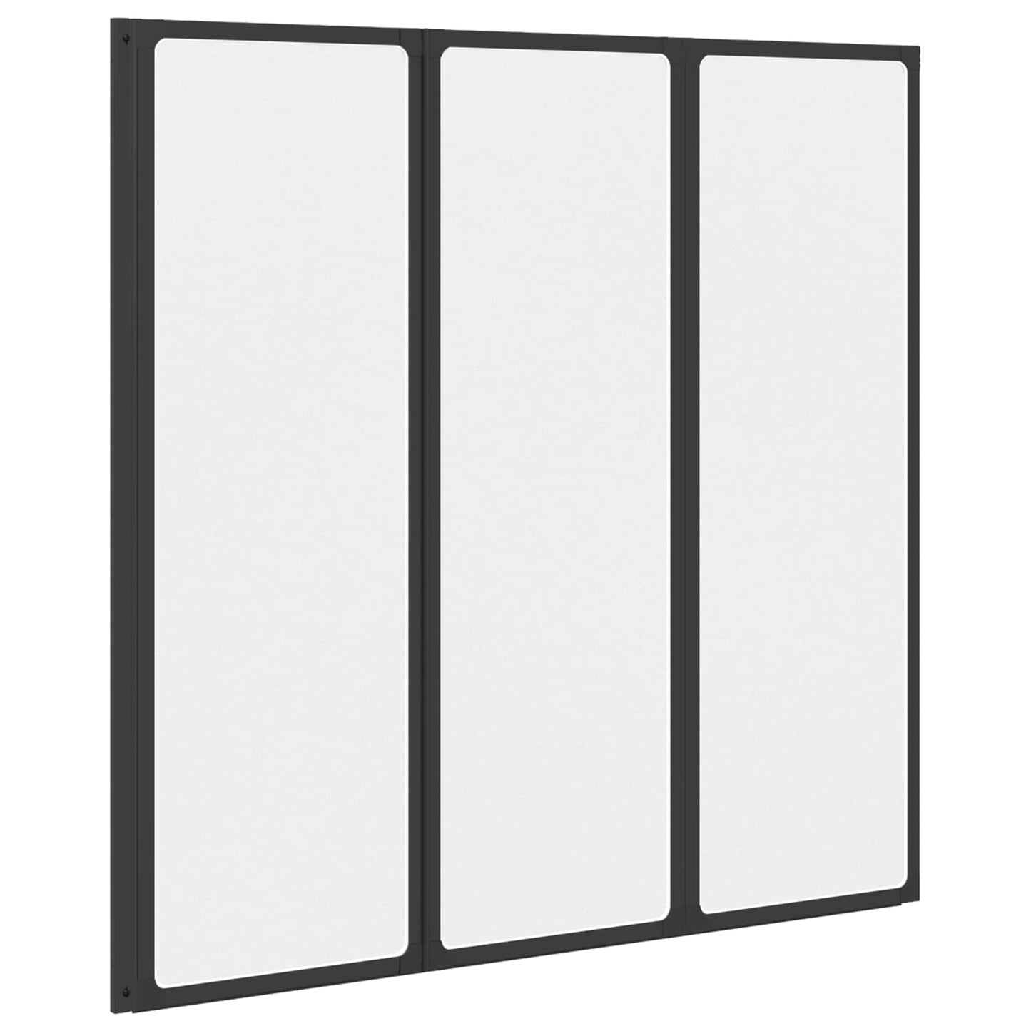 Shower Screen Folding Black 120 x 2 x 117 cm Aluminium and PP