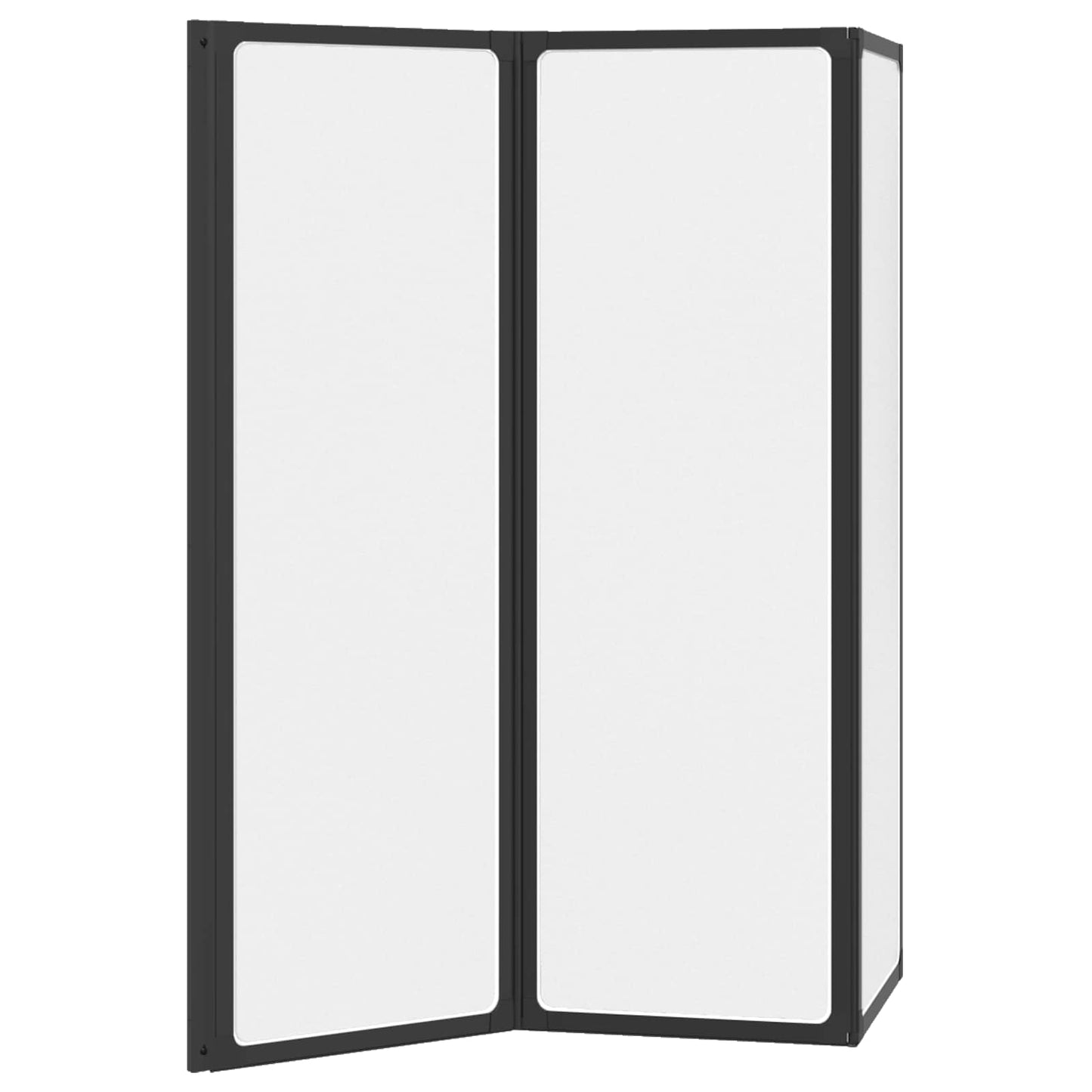 Shower Screen Folding Black 120 x 2 x 117 cm Aluminium and PP