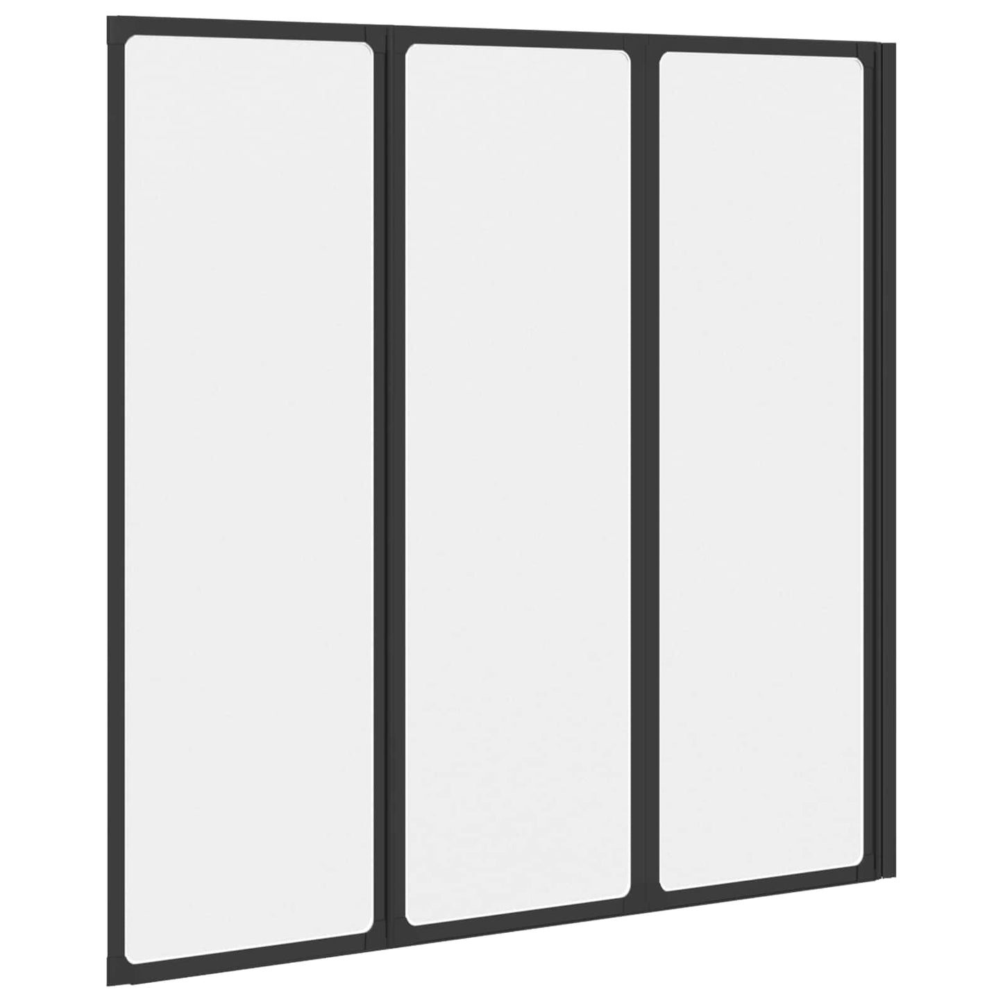 Shower Screen Folding Black 120 x 2 x 117 cm Aluminium and PP