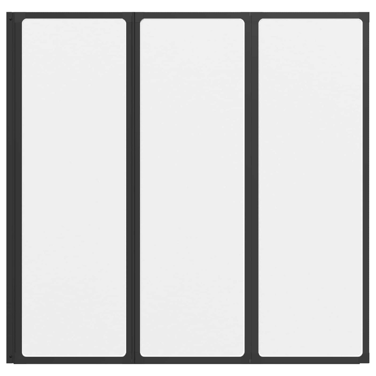 Shower Screen Folding Black 120 x 2 x 117 cm Aluminium and PP