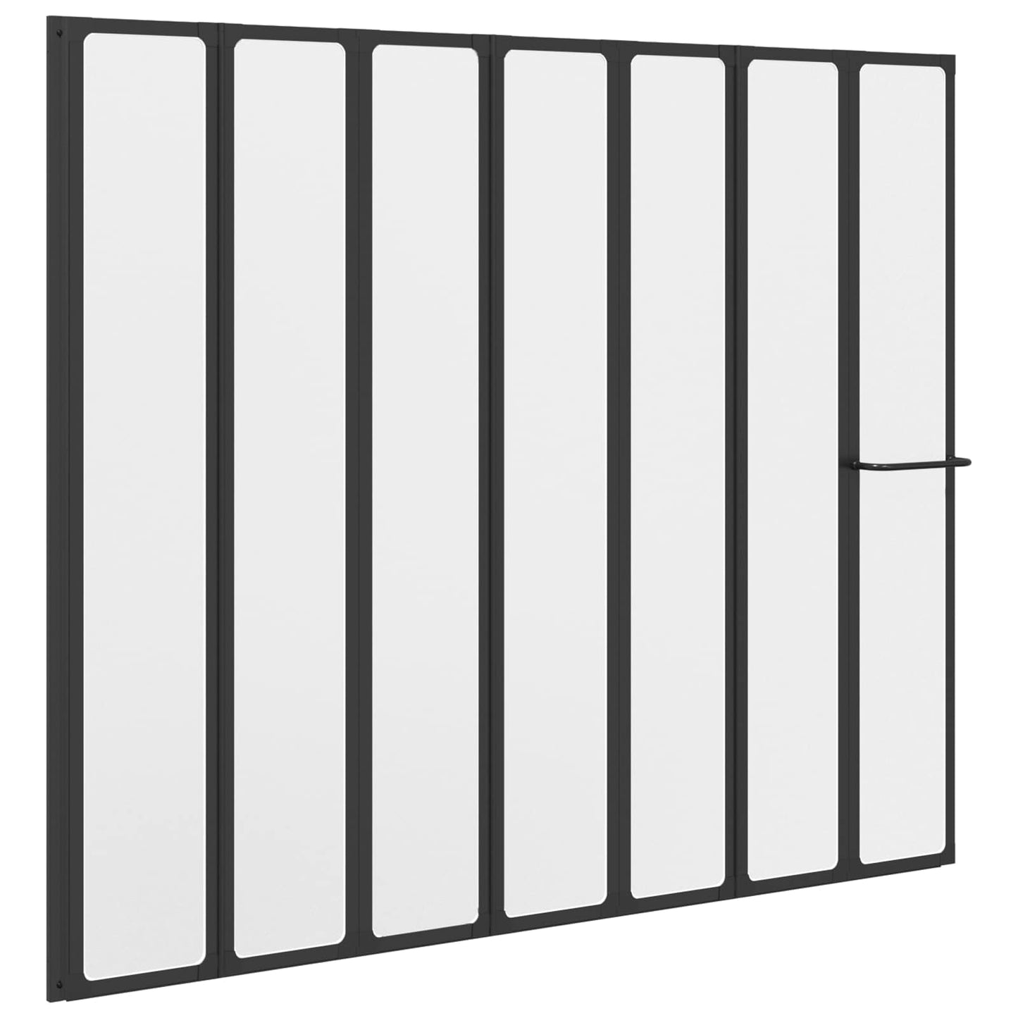 Shower Screen Folding Black 168 x 140 cm Aluminium