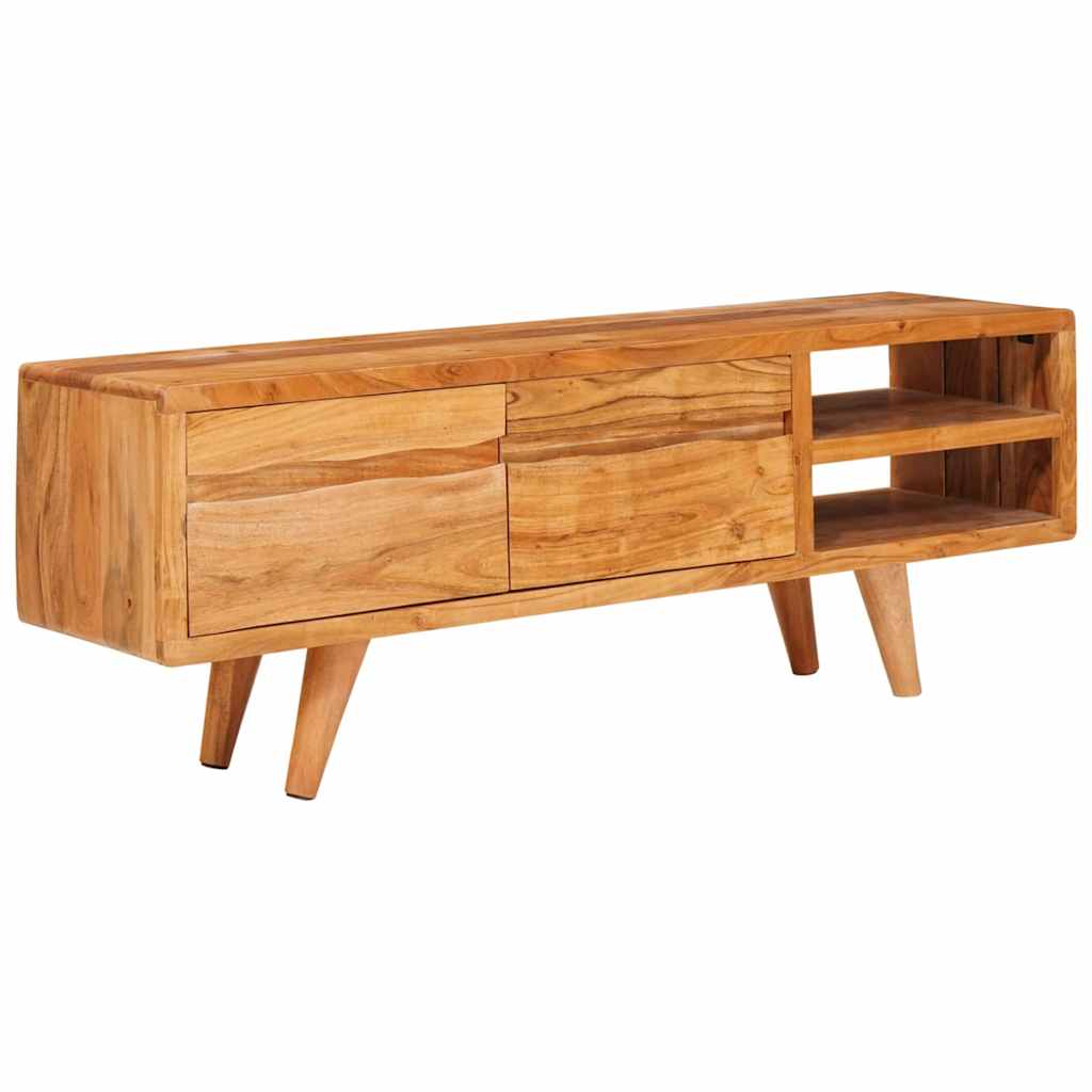 TV Cabinet with Shelf Brown 110 x 30 x 40 cm Solid Acacia Wood