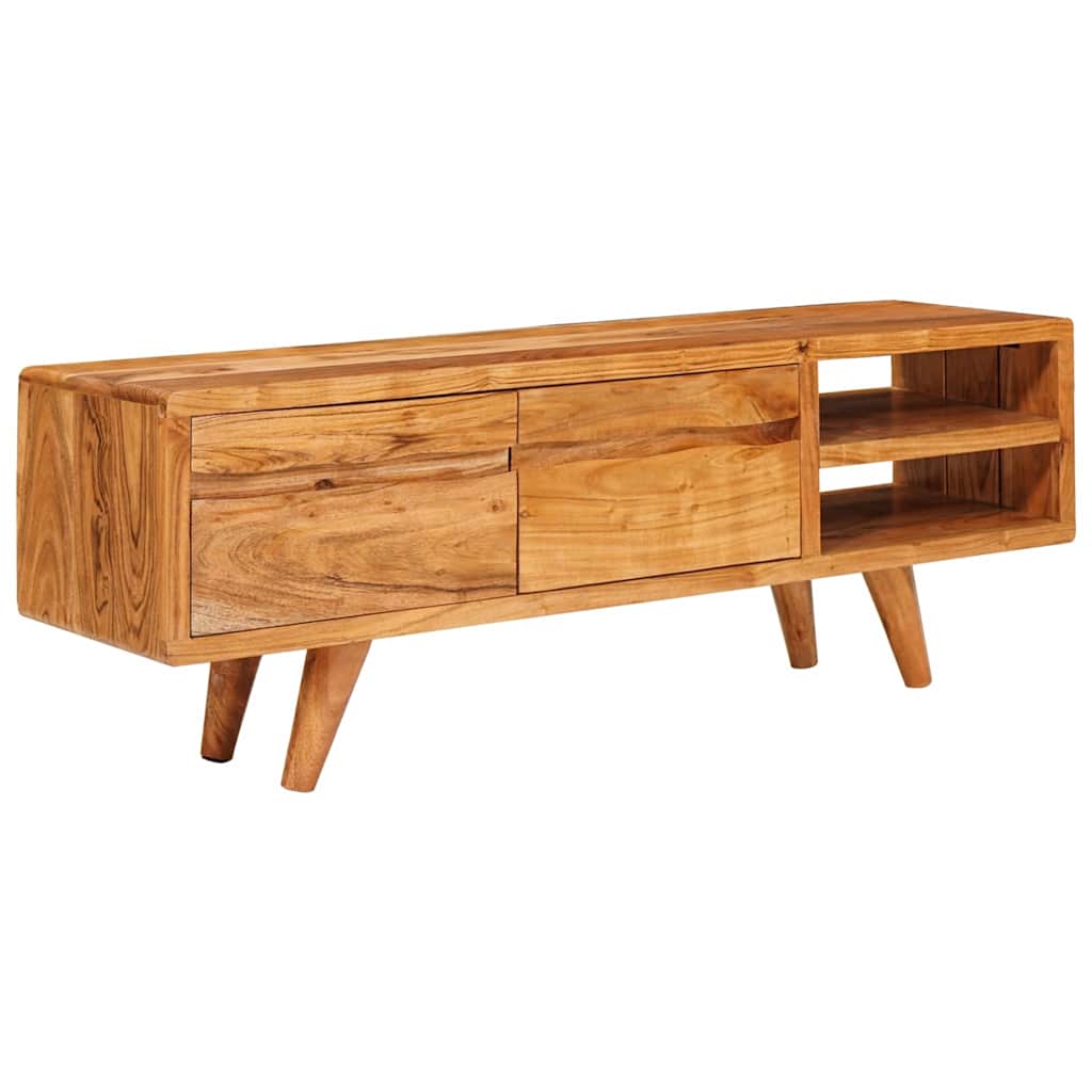 TV Cabinet with Shelf Brown 110 x 30 x 40 cm Solid Acacia Wood