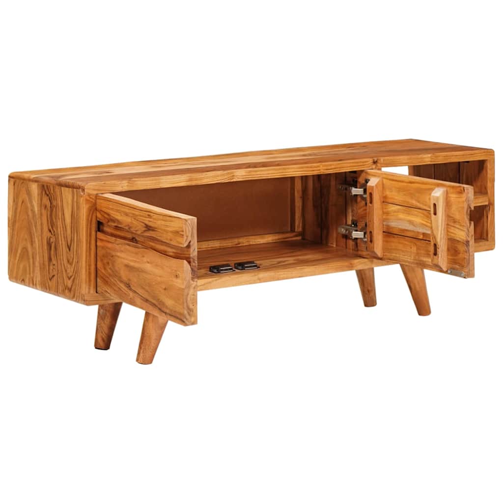 TV Cabinet with Shelf Brown 110 x 30 x 40 cm Solid Acacia Wood
