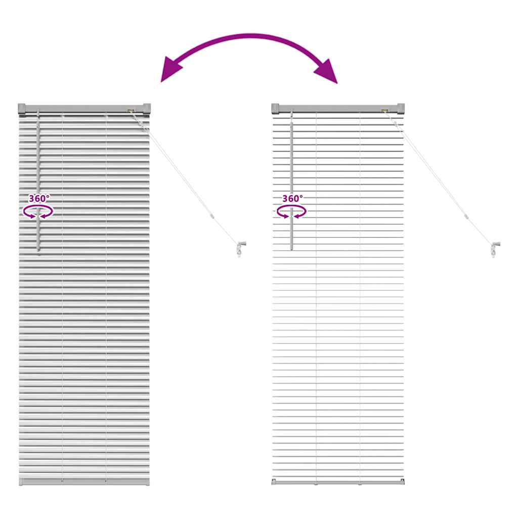 Venetian Blinds Height Adjustable Silver 130 x 50 cm Aluminium