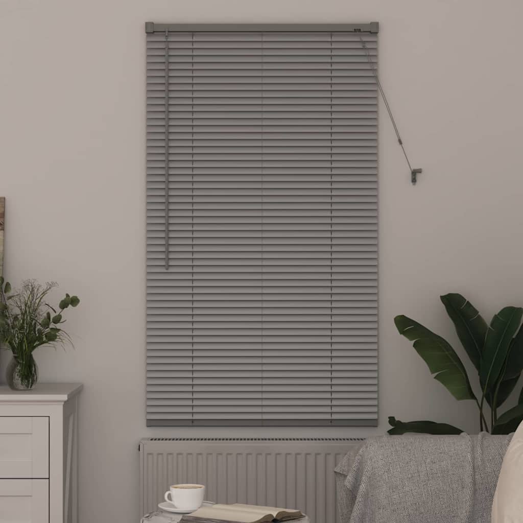 Venetian Blinds Height Adjustable Silver 130 x 75 cm Aluminium