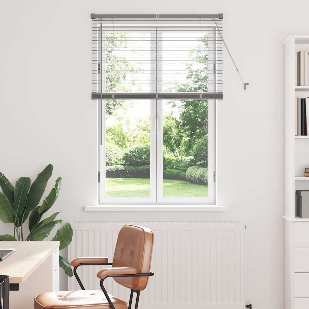Venetian Blinds Height Adjustable Silver 130 x 90 cm Aluminium