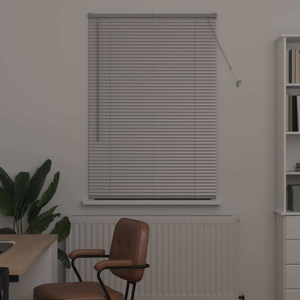 Venetian Blinds Height Adjustable Silver 130 x 90 cm Aluminium