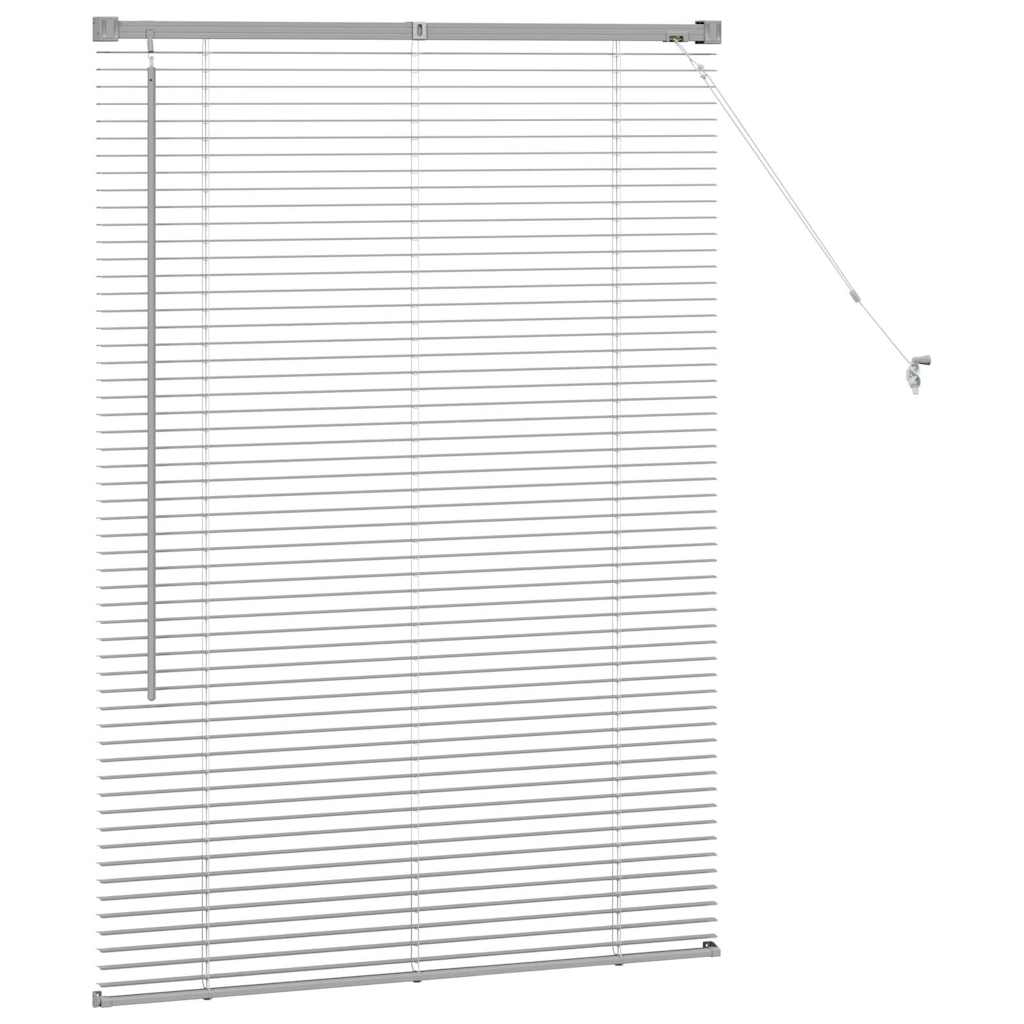 Venetian Blinds Height Adjustable Silver 130 x 90 cm Aluminium