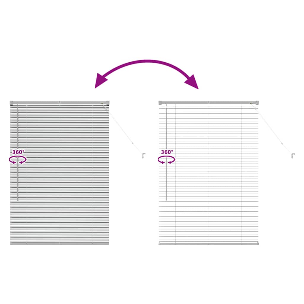 Venetian Blinds Height Adjustable Silver 130 x 90 cm Aluminium