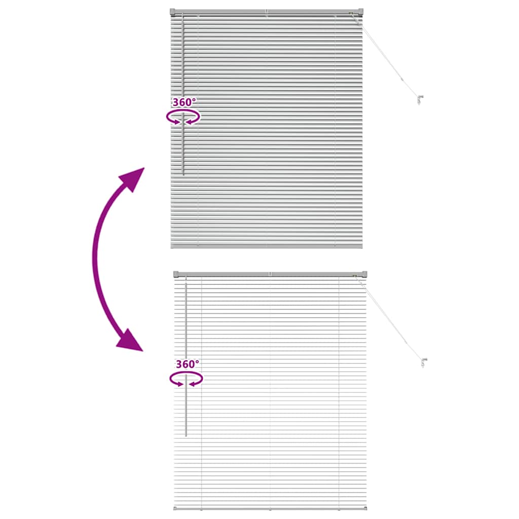 Venetian Blinds Height Adjustable Silver 130 x 105 cm Aluminium