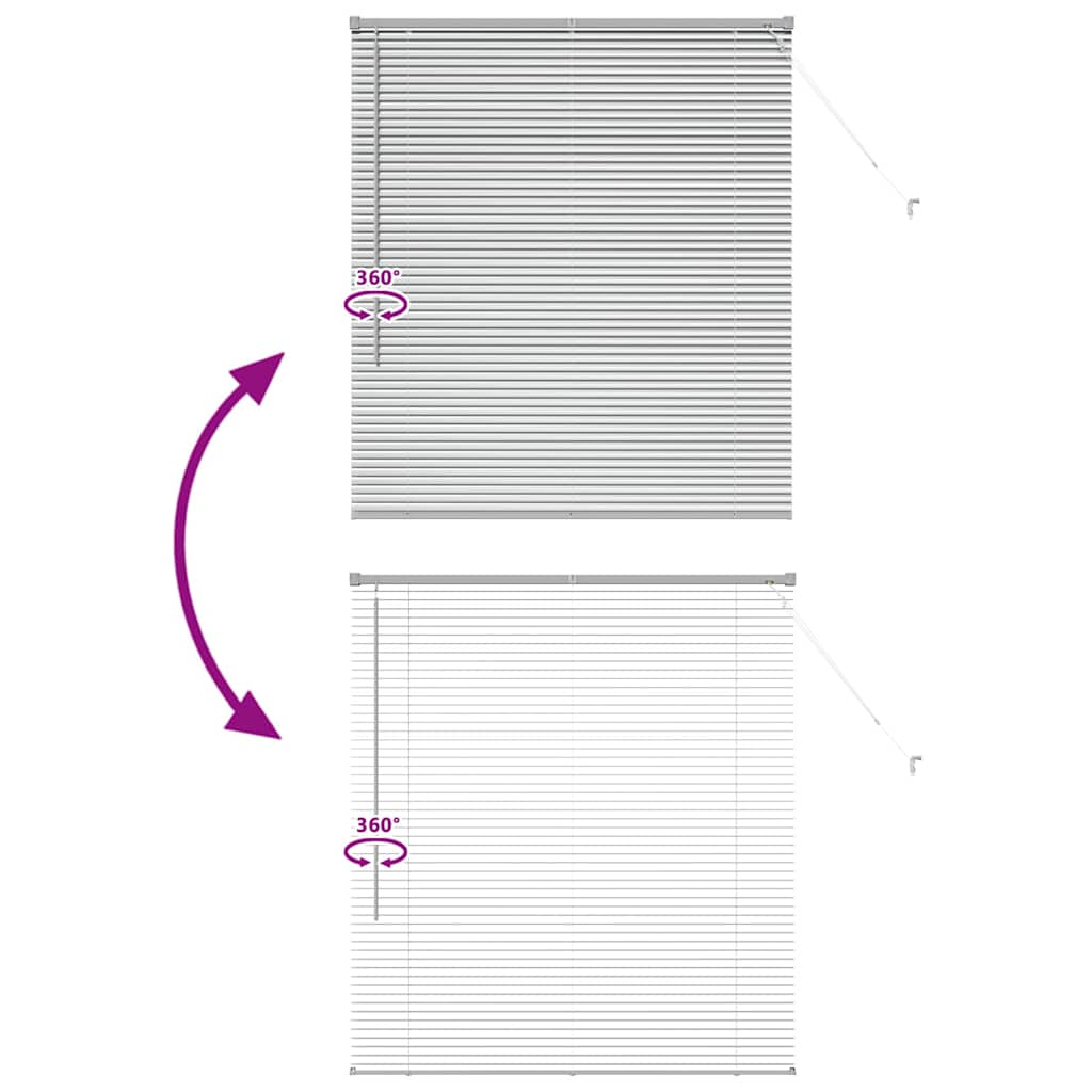 Venetian Blinds Height Adjustable Silver 130 x 110 cm Aluminium