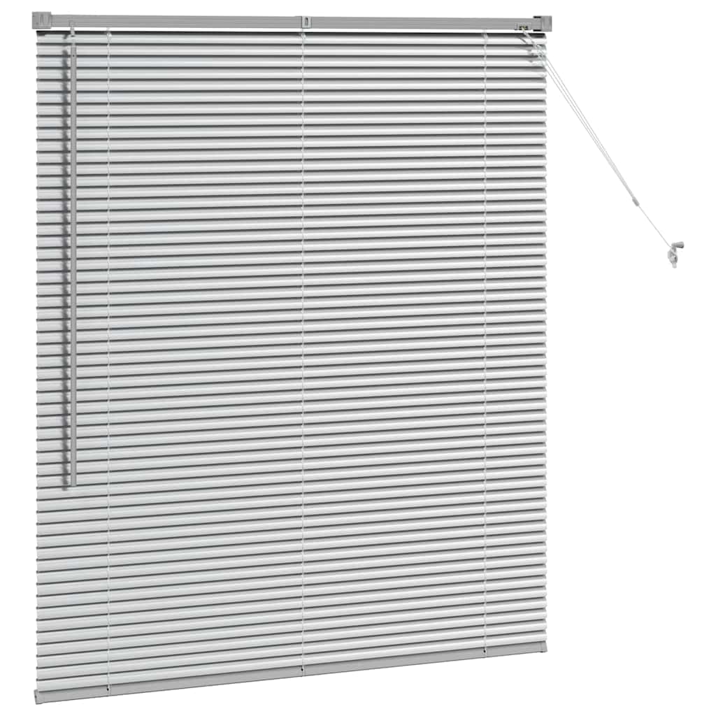 Venetian Blinds Height Adjustable Silver 130 x 115 cm Aluminium