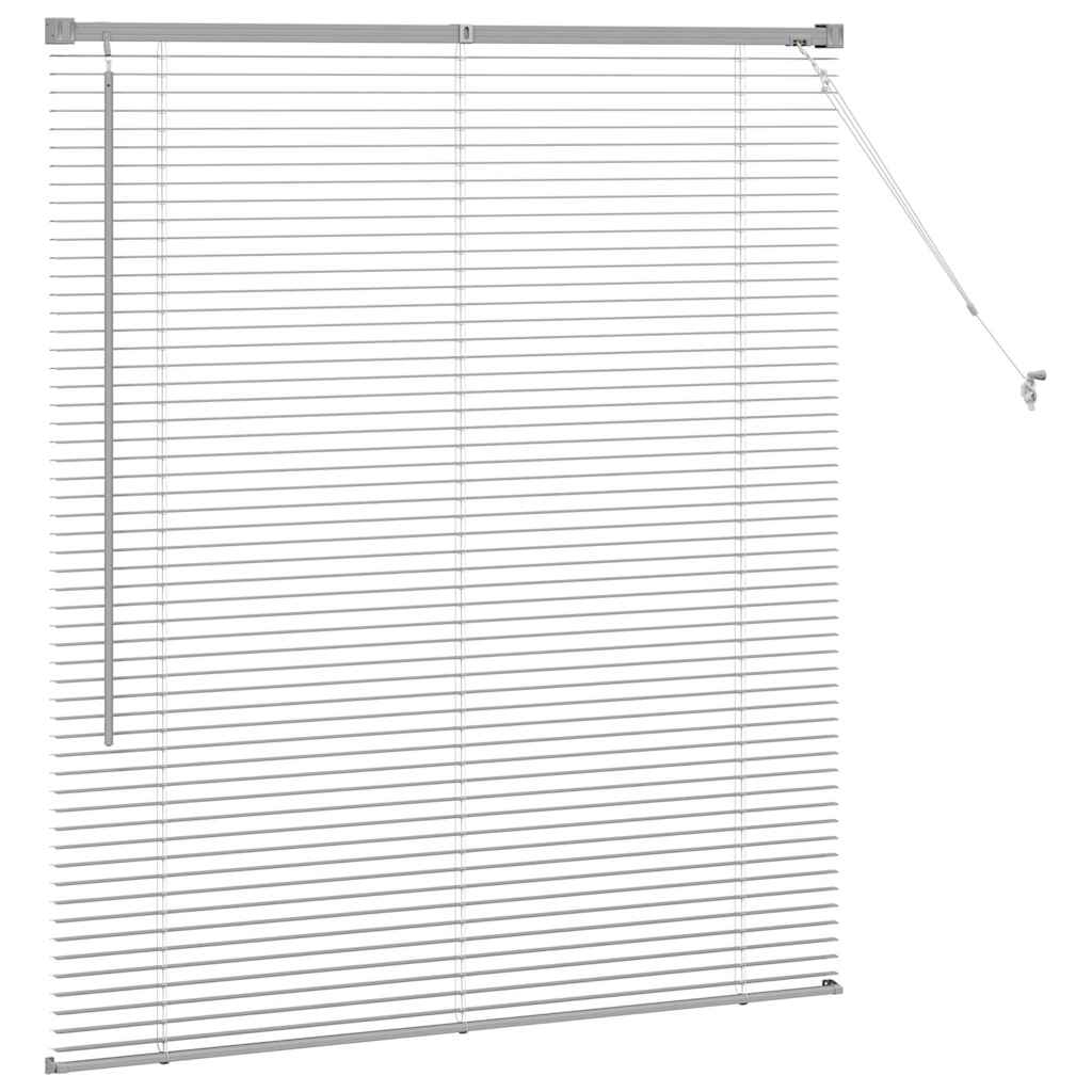 Venetian Blinds Height Adjustable Silver 130 x 115 cm Aluminium