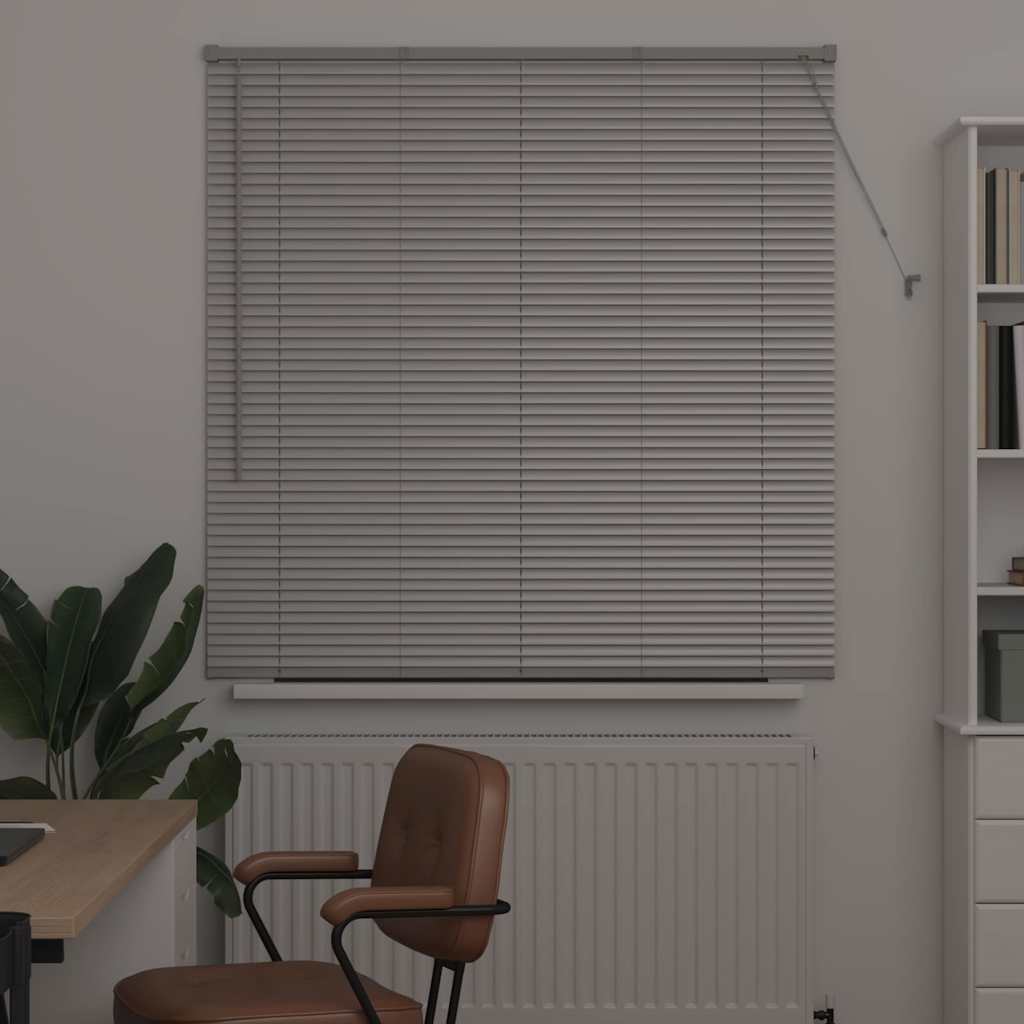 Venetian Blinds Height Adjustable Silver 130 x 125 cm Aluminium