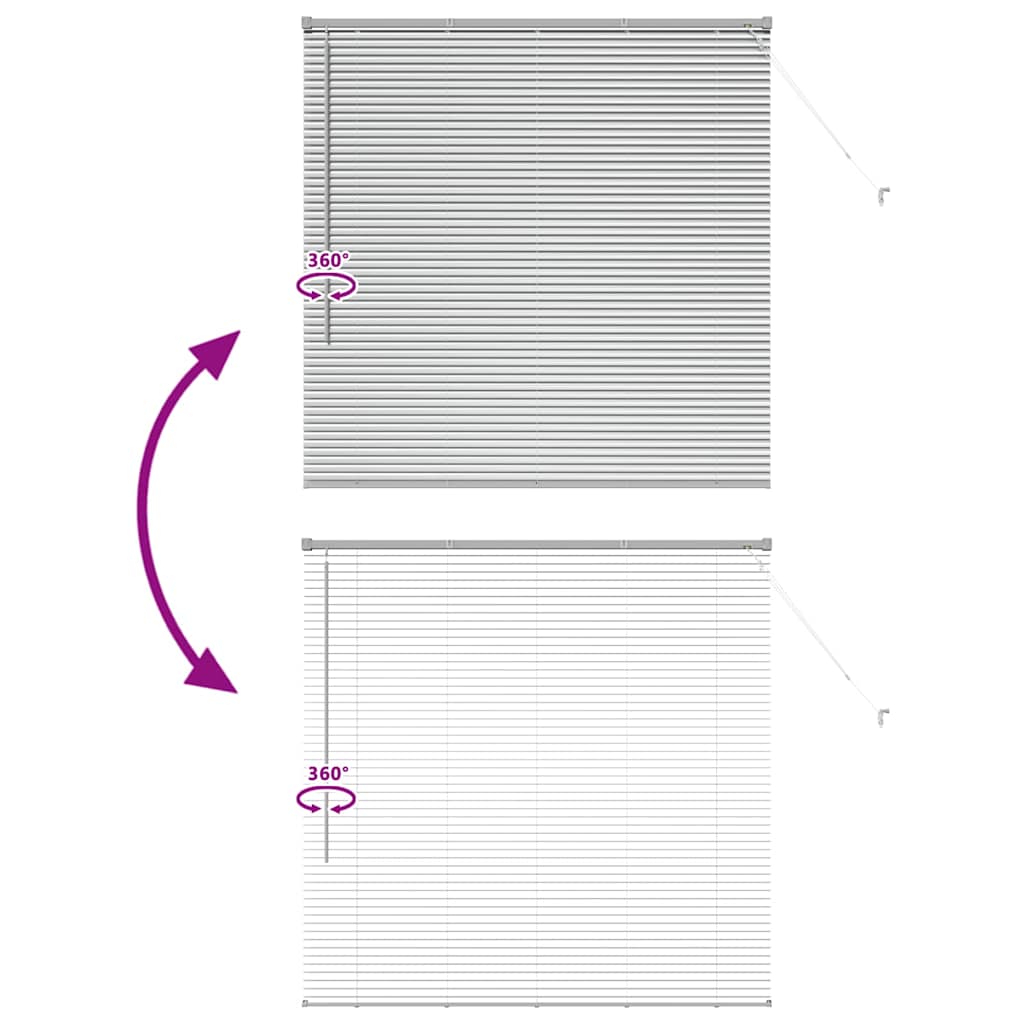 Venetian Blinds Height Adjustable Silver 130 x 130 cm Aluminium