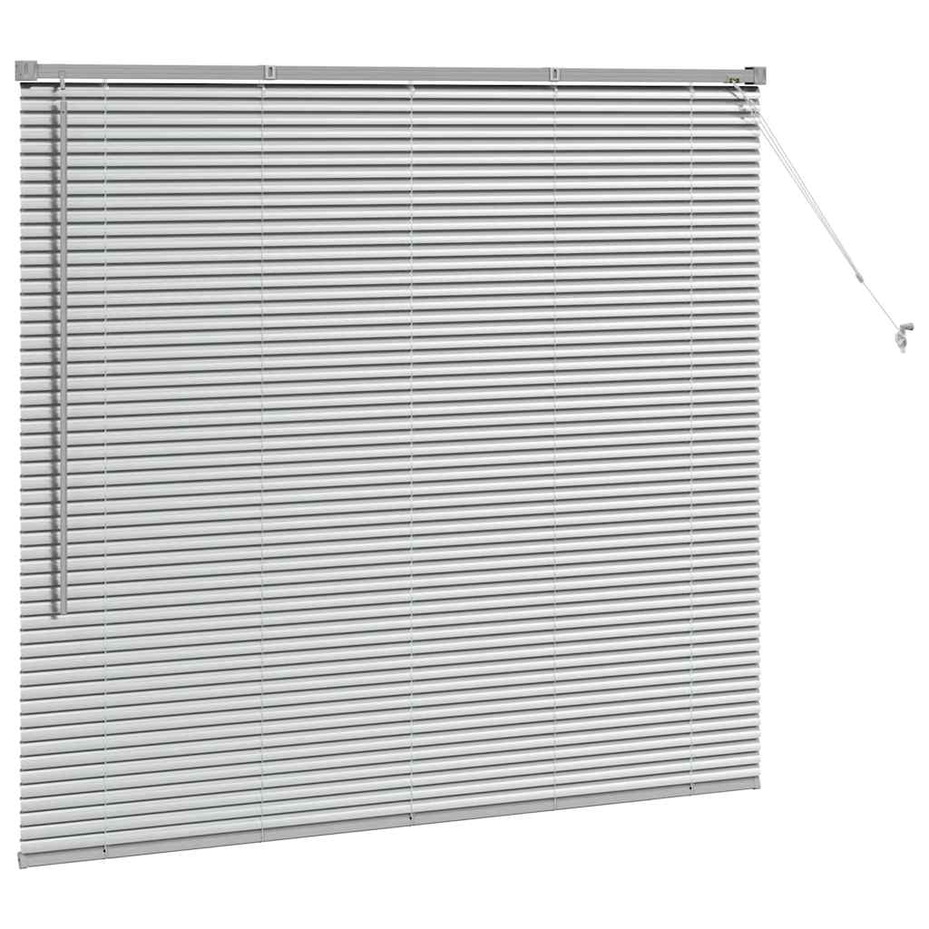 Venetian Blinds Height Adjustable Silver 130 x 140 cm Aluminium