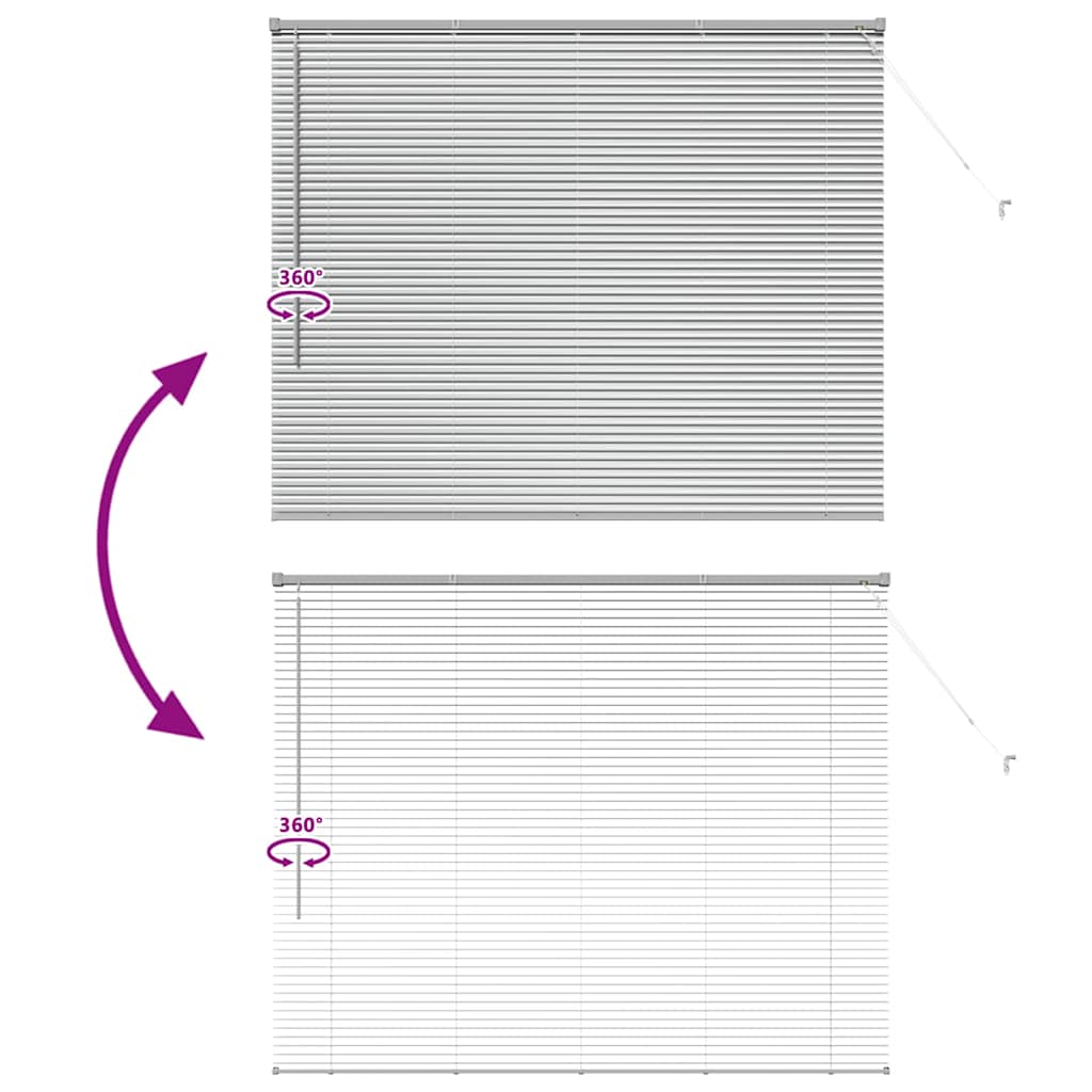 Venetian Blinds Height Adjustable Silver 130 x 160 cm Aluminium