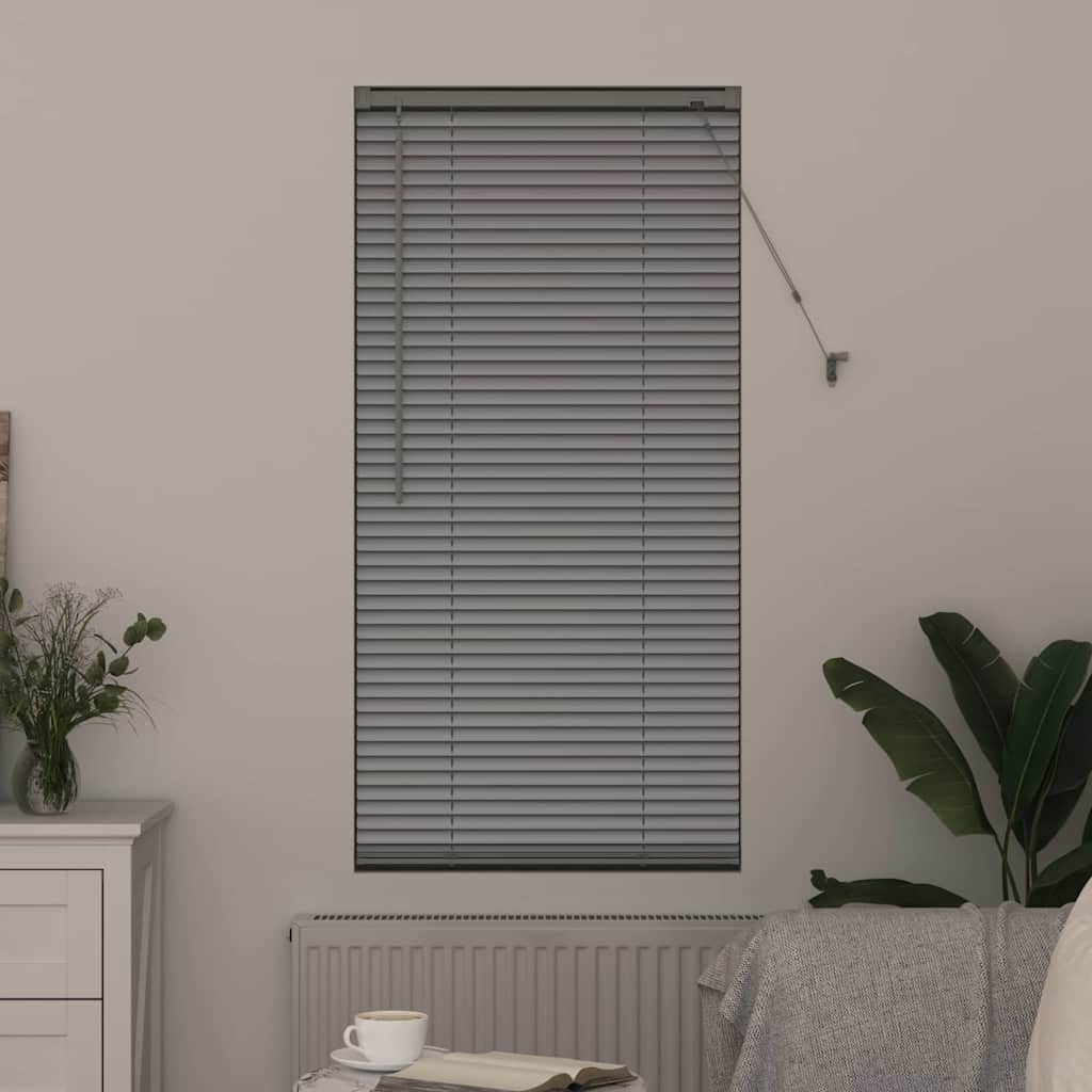 Venetian Blinds Height Adjustable Silver 175 x 55 cm Aluminium