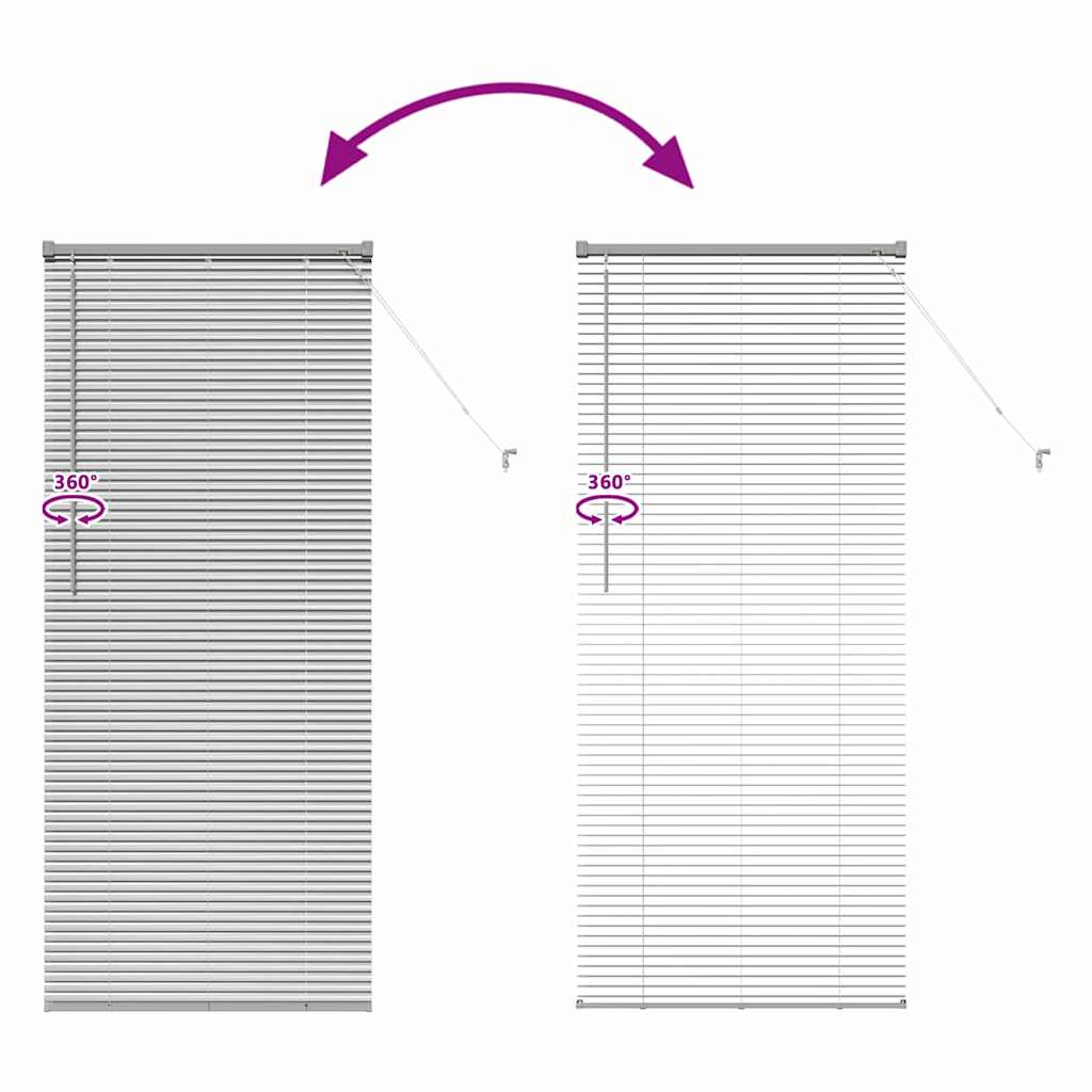 Venetian Blinds Height Adjustable Silver 175 x 75 cm Aluminium