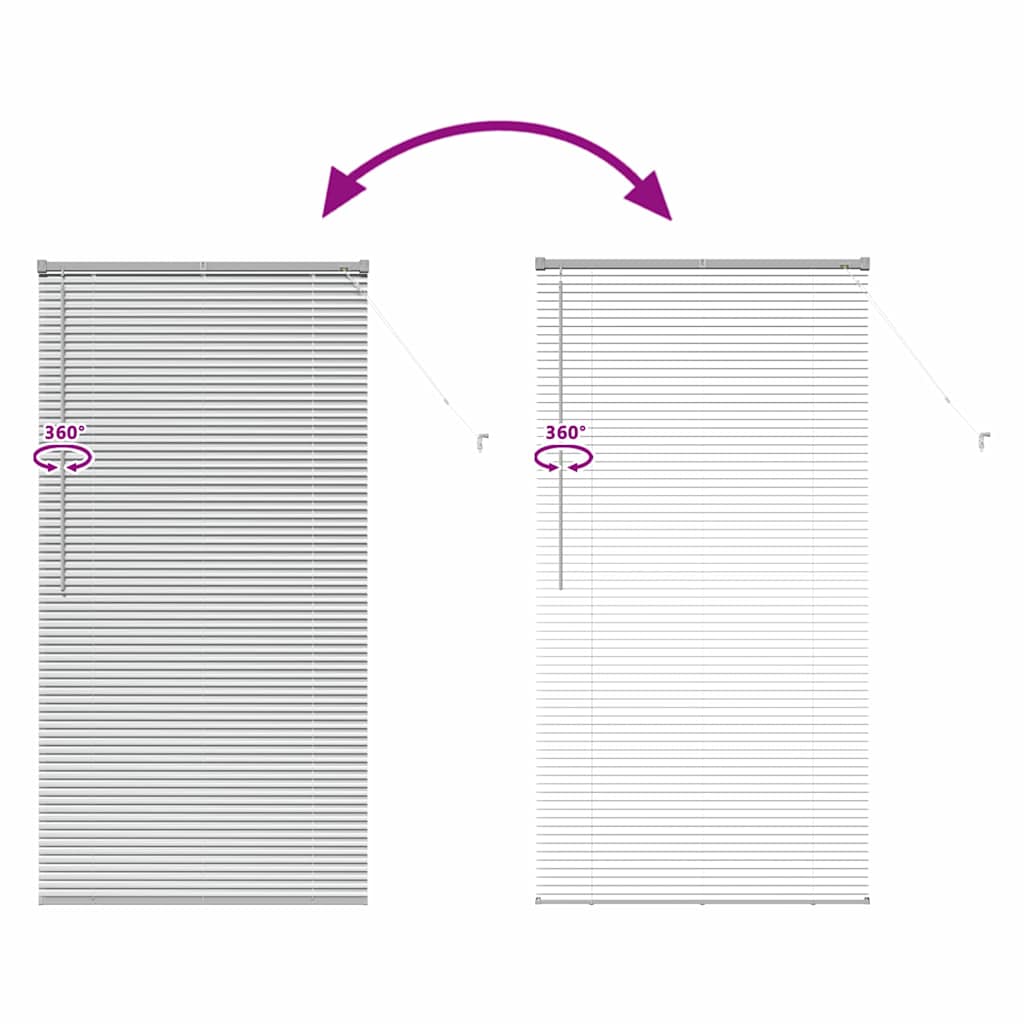 Venetian Blinds Height Adjustable Silver 175 x 95 cm Aluminium