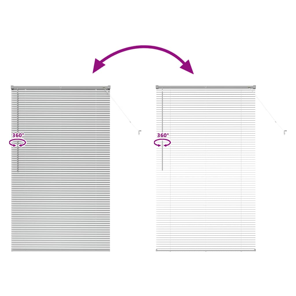Venetian Blinds Height Adjustable Silver 175 x 105 cm Aluminium