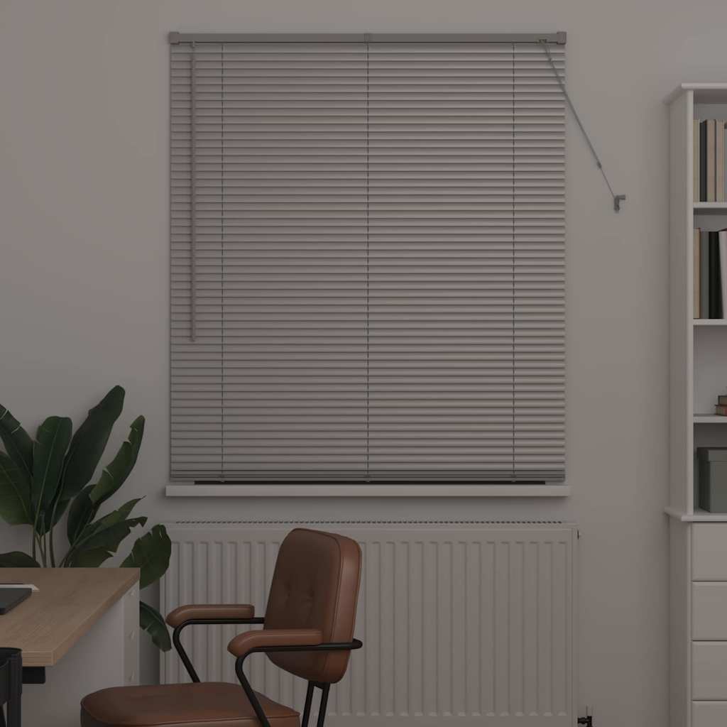 Venetian Blinds Height Adjustable Silver 175 x 110 cm Aluminium