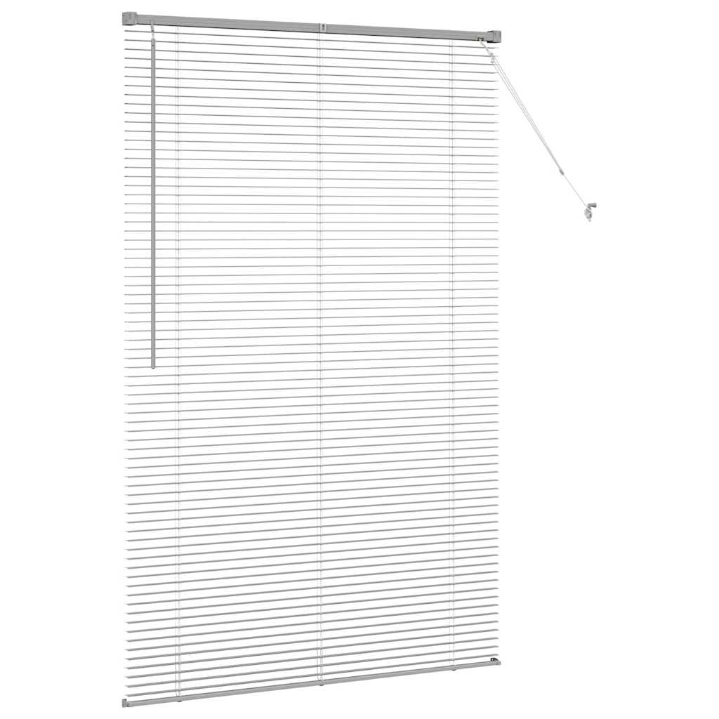 Venetian Blinds Height Adjustable Silver 175 x 110 cm Aluminium