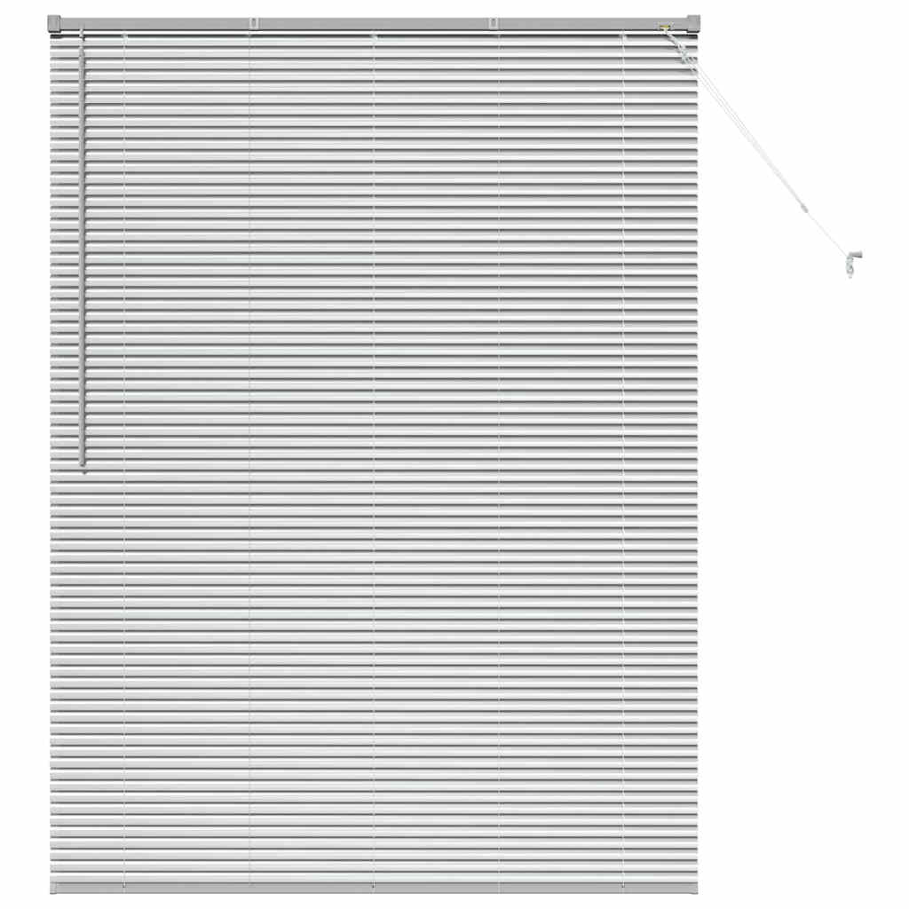 Venetian Blinds Height Adjustable Silver 175 x 125 cm Aluminium