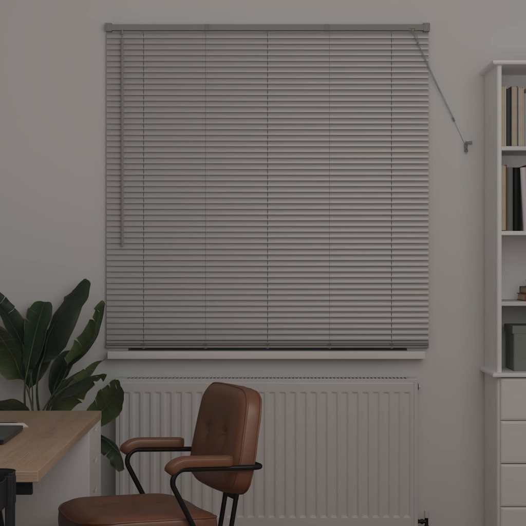 Venetian Blinds Height Adjustable Silver 175 x 135 cm Aluminium
