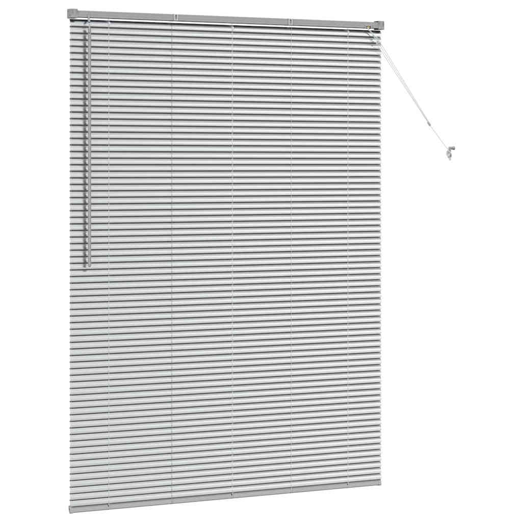 Venetian Blinds Height Adjustable Silver 175 x 135 cm Aluminium