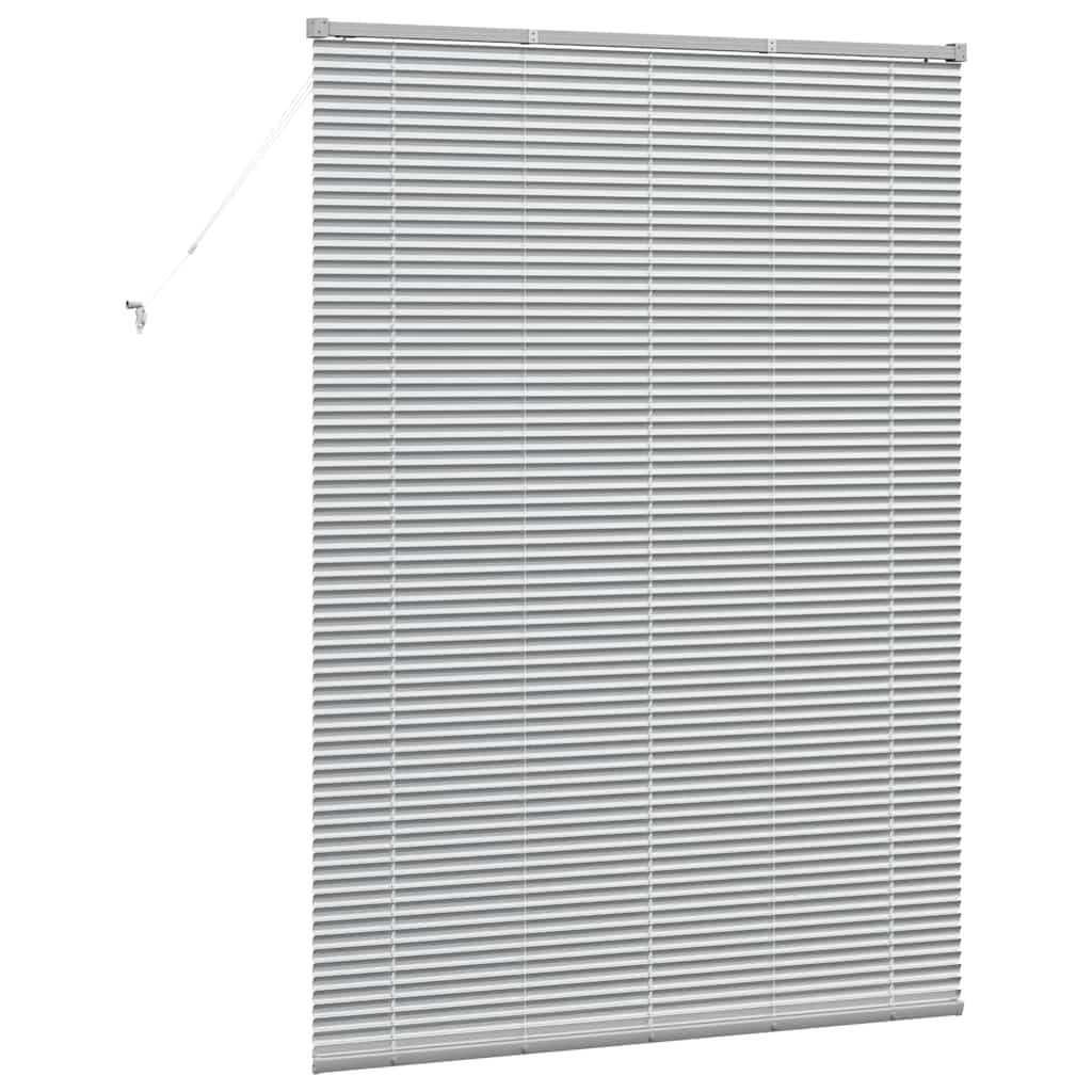 Venetian Blinds Height Adjustable Silver 175 x 135 cm Aluminium