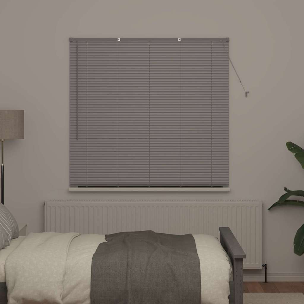 Venetian Blinds Height Adjustable Silver 175 x 140 cm Aluminium