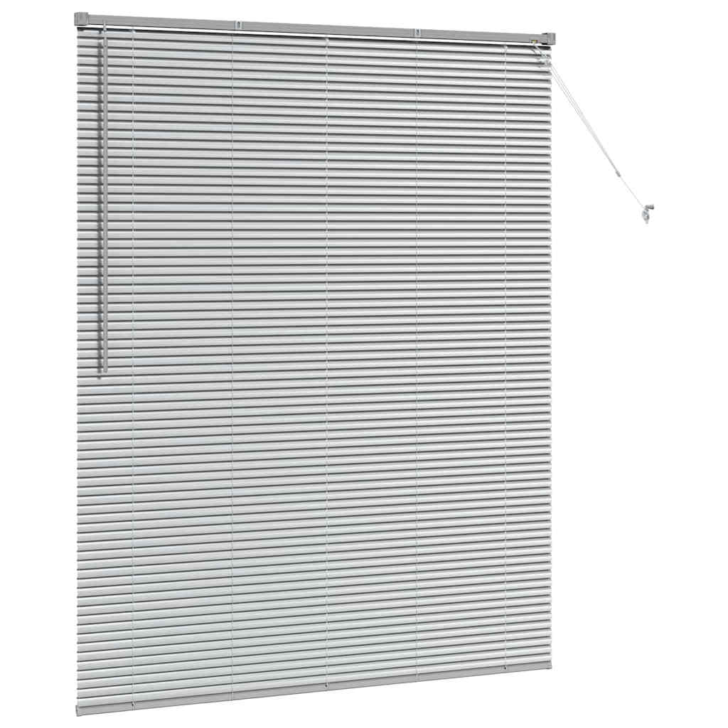 Venetian Blinds Height Adjustable Silver 175 x 140 cm Aluminium