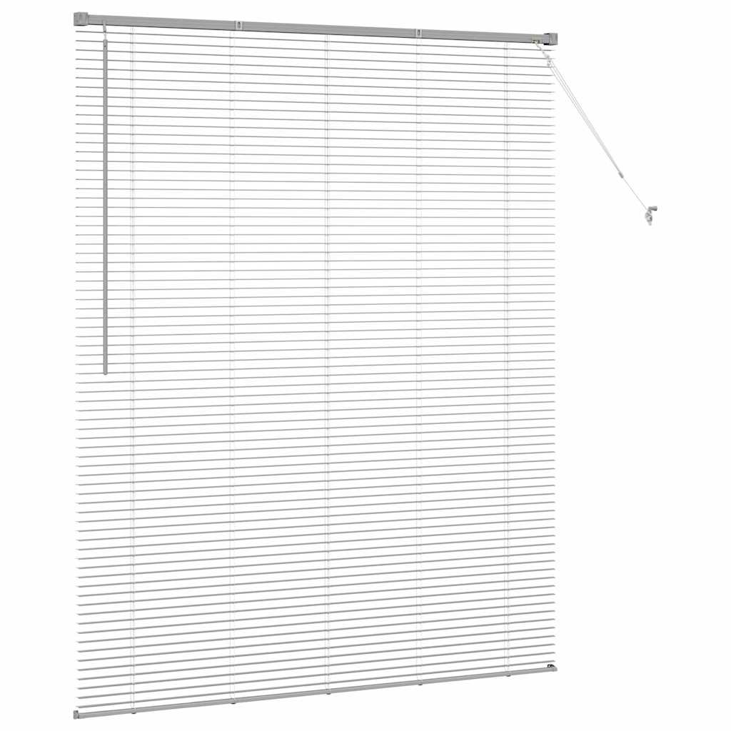 Venetian Blinds Height Adjustable Silver 175 x 140 cm Aluminium
