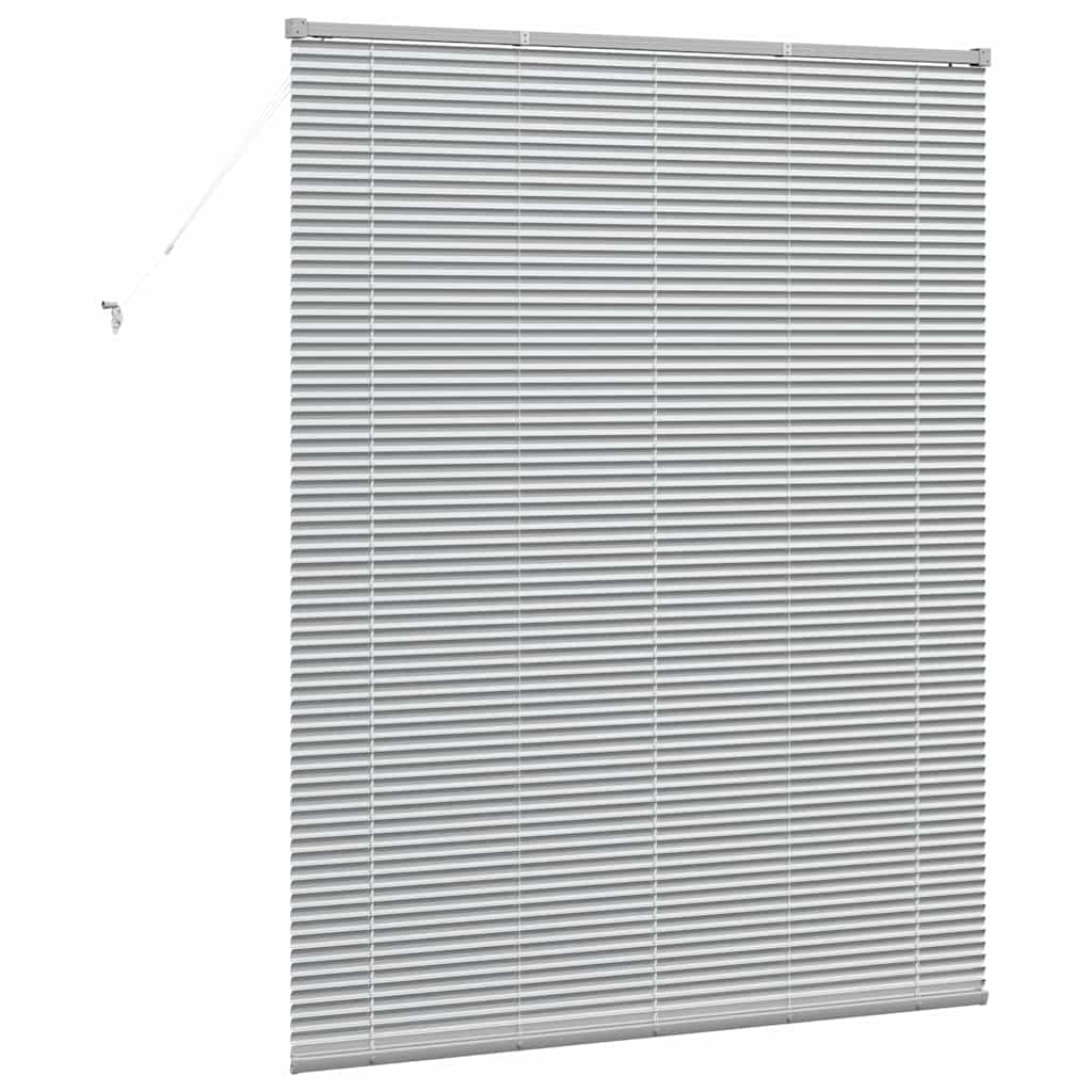 Venetian Blinds Height Adjustable Silver 175 x 140 cm Aluminium