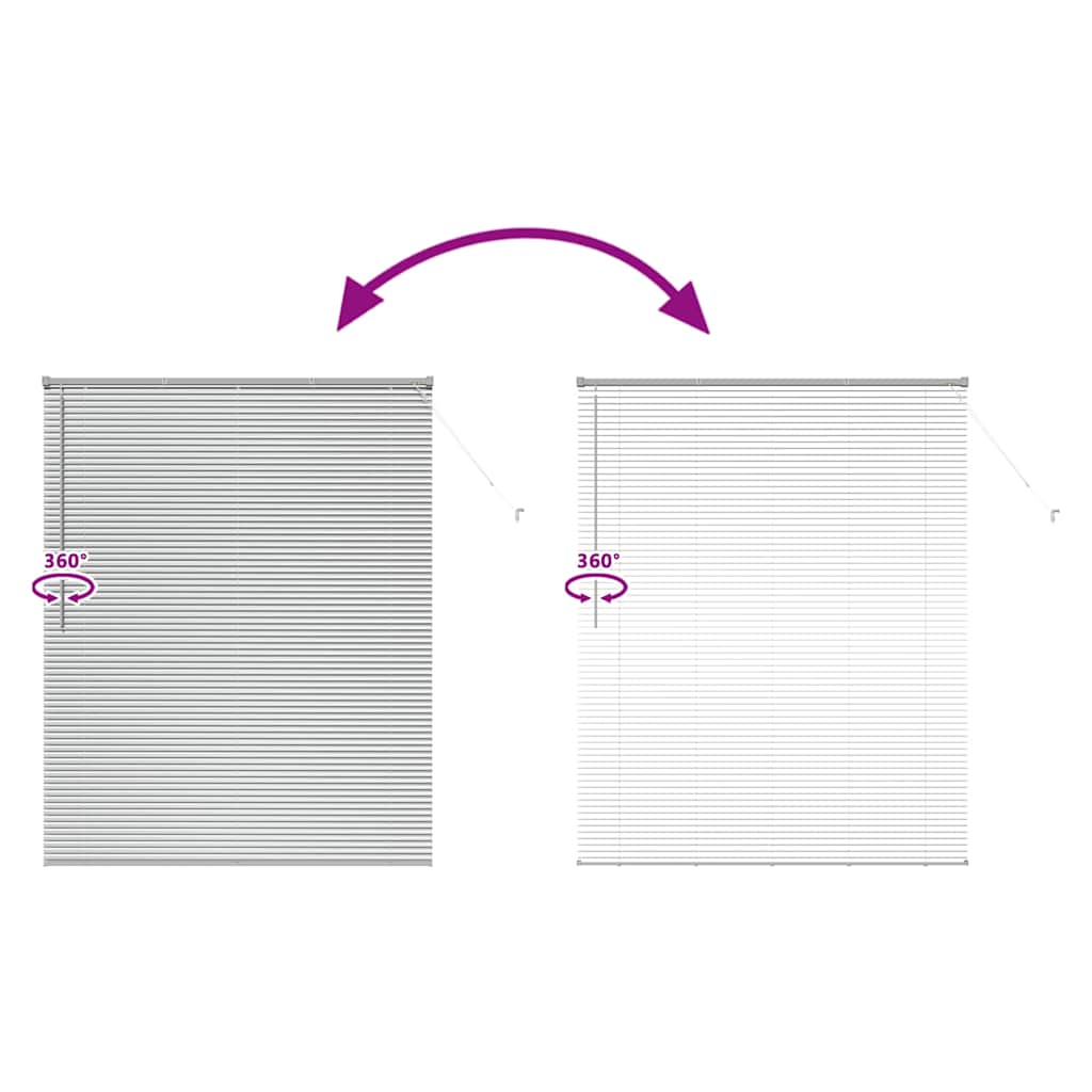 Venetian Blinds Height Adjustable Silver 175 x 140 cm Aluminium