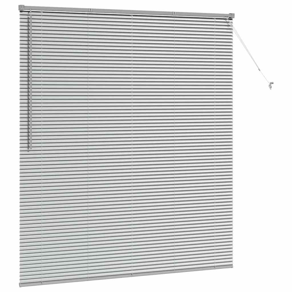 Venetian Blinds Height Adjustable Silver 175 x 155 cm Aluminium