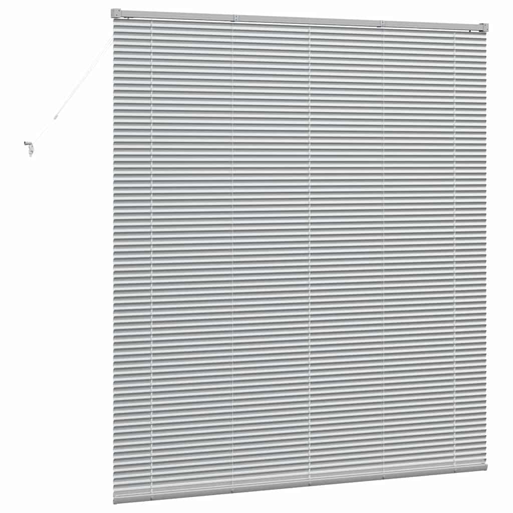 Venetian Blinds Height Adjustable Silver 175 x 155 cm Aluminium