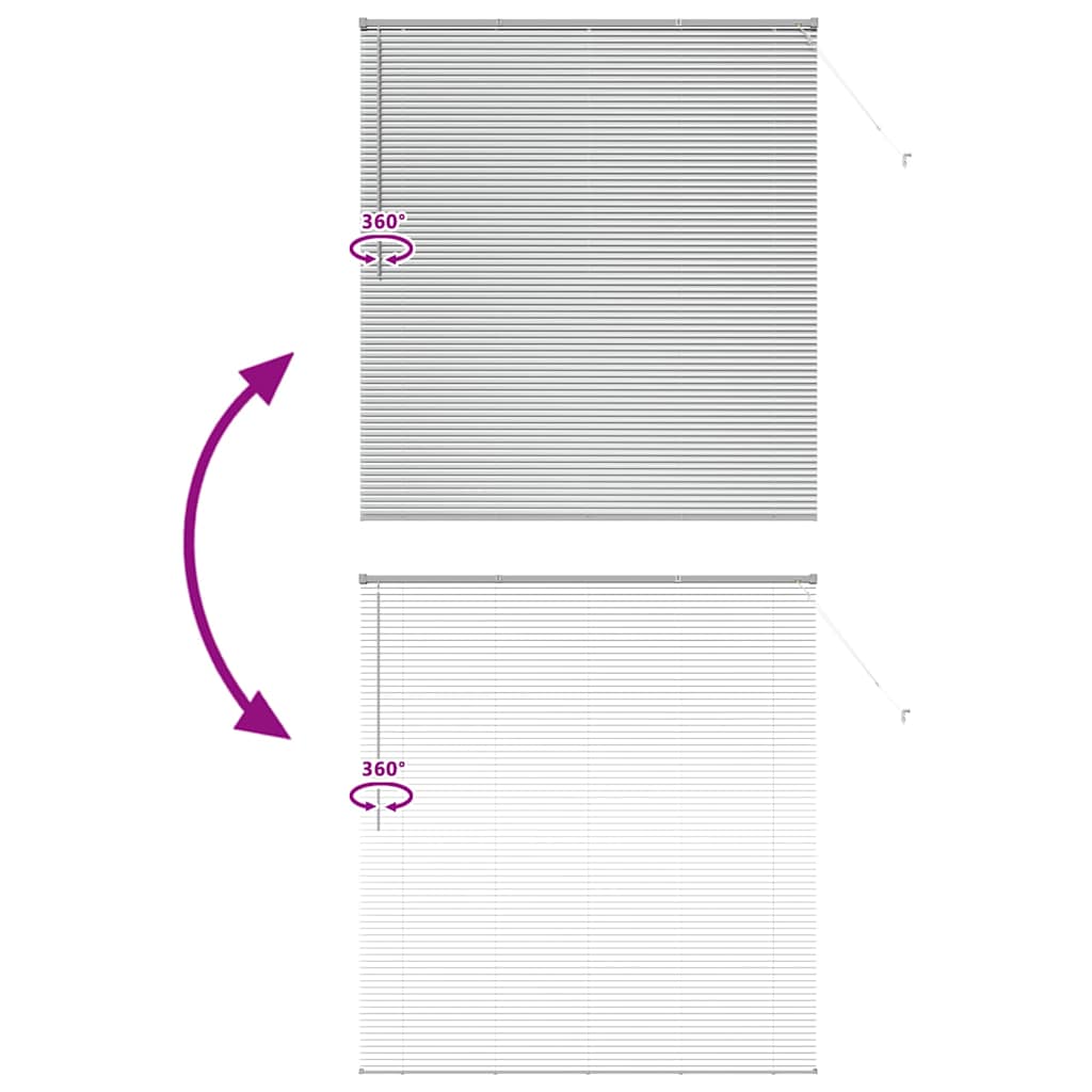 Venetian Blinds Height Adjustable Silver 175 x 160 cm Aluminium