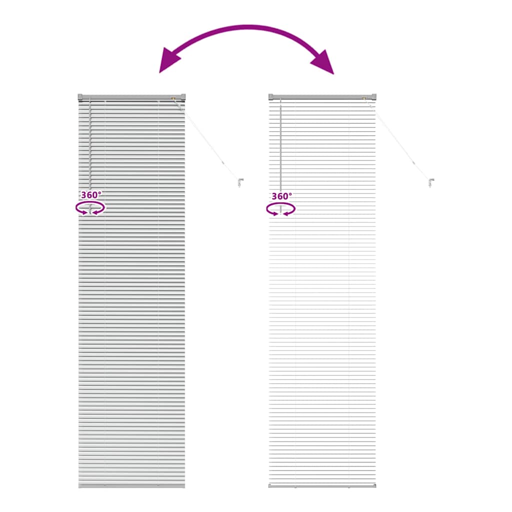 Venetian Blinds Height Adjustable Silver 220 x 55 cm Aluminium