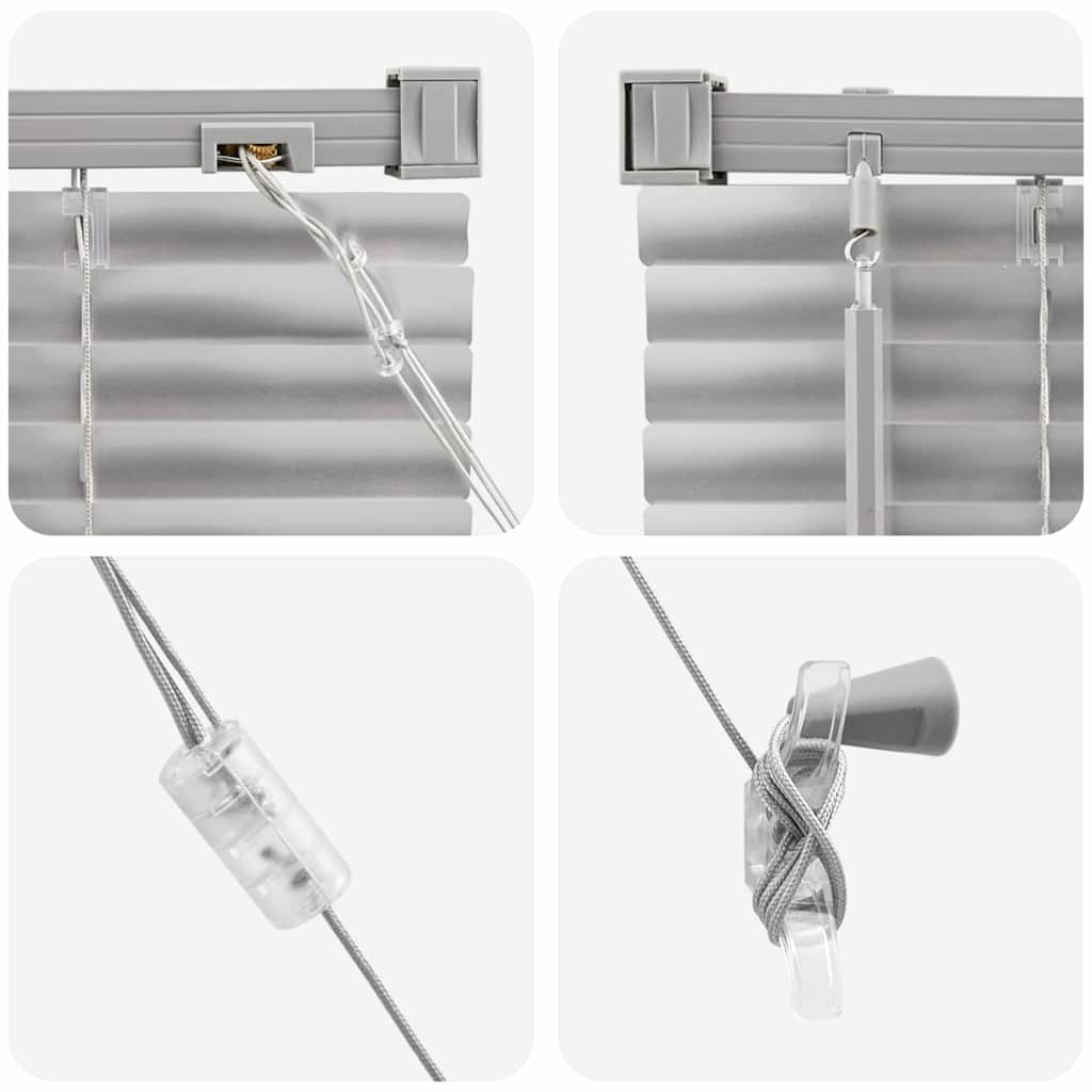 Venetian Blinds Height Adjustable Silver 220 x 60 cm Aluminium