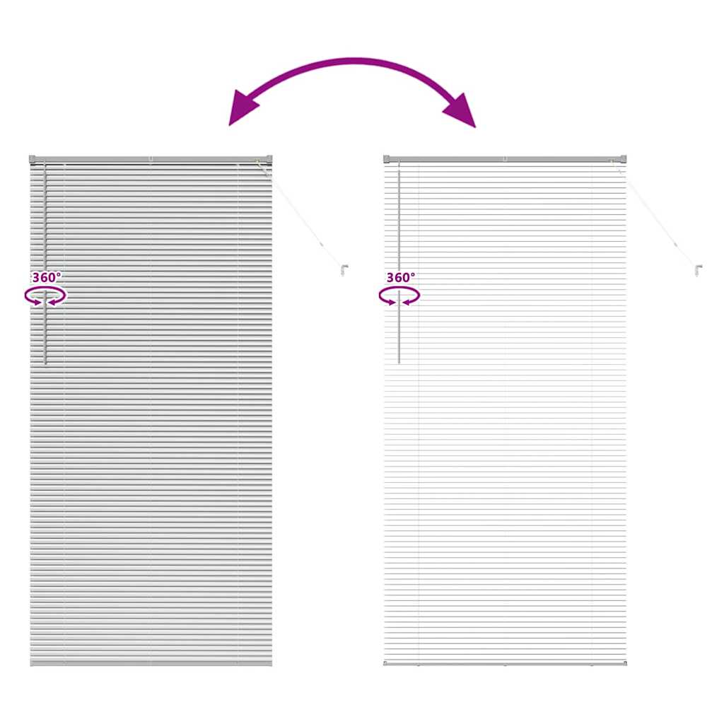 Venetian Blinds Height Adjustable Silver 220 x 100 cm Aluminium