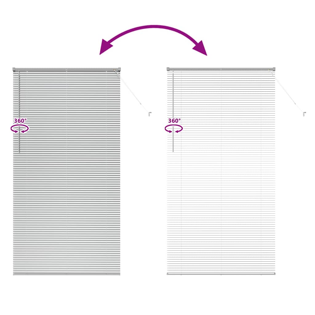 Venetian Blinds Height Adjustable Silver 220 x 115 cm Aluminium