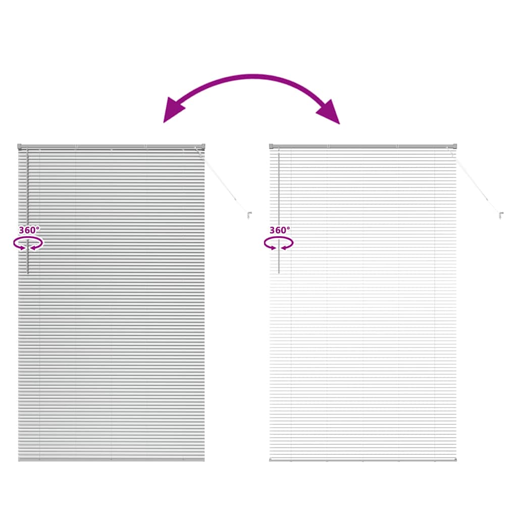 Venetian Blinds Height Adjustable Silver 220 x 130 cm Aluminium