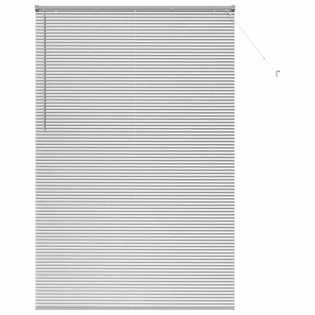Venetian Blinds Height Adjustable Silver 220x150cm Aluminium