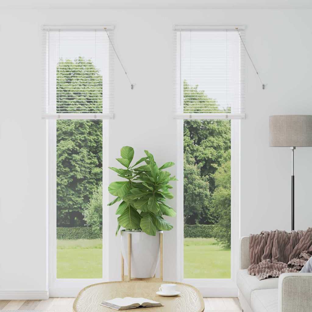 Venetian Blinds Height Adjustable White 220 x 55 cm Aluminium