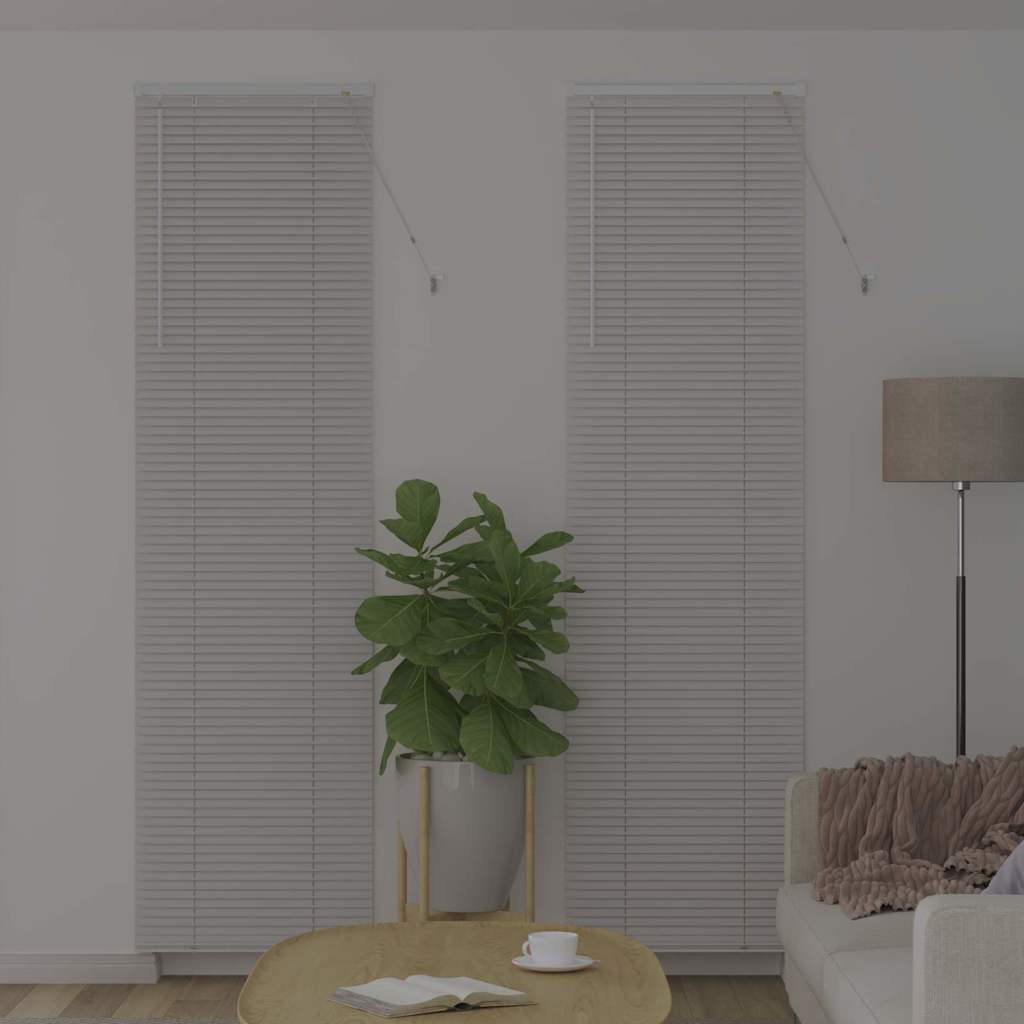 Venetian Blinds Height Adjustable White 220 x 55 cm Aluminium