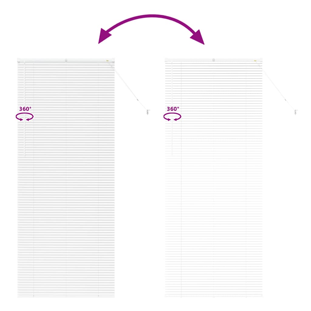 Venetian Blinds Height Adjustable White 220 x 90 cm Aluminium
