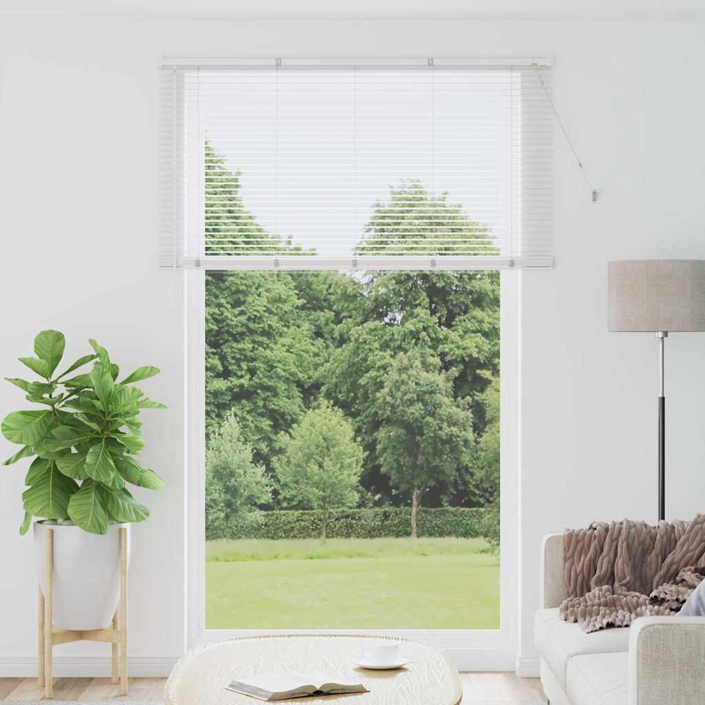 Venetian Blinds Height Adjustable White 220 x 145 cm Aluminium